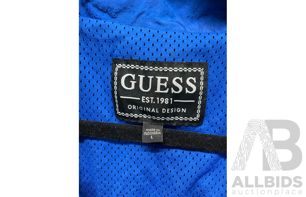 GUESS Windbreaker Jacket, SLAZENGER V-Neck T-Shirts and LUCID Waffle T-shirt, All Men's Size Large - Lot of 3