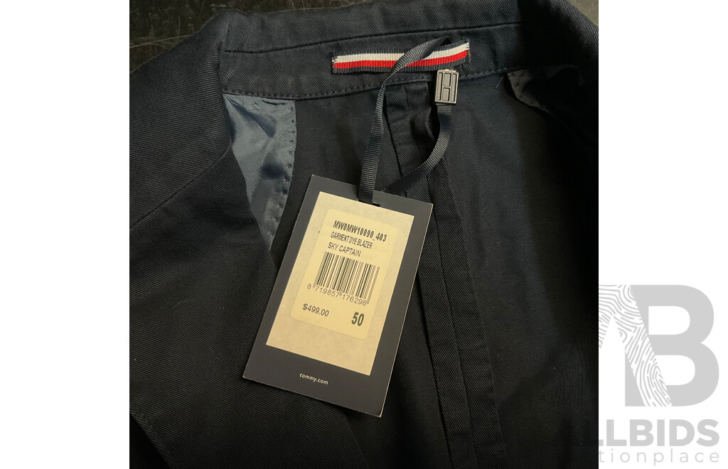 TOMMY HILFIGER Garment Dye Blazer - Sky Captain - Size 50 - RRP499.00
