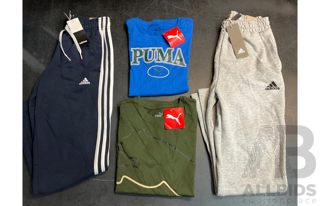 Boys Assorted Clothing, Including ADIDAS and PUMA, Size 11/12Y - Lot of 4