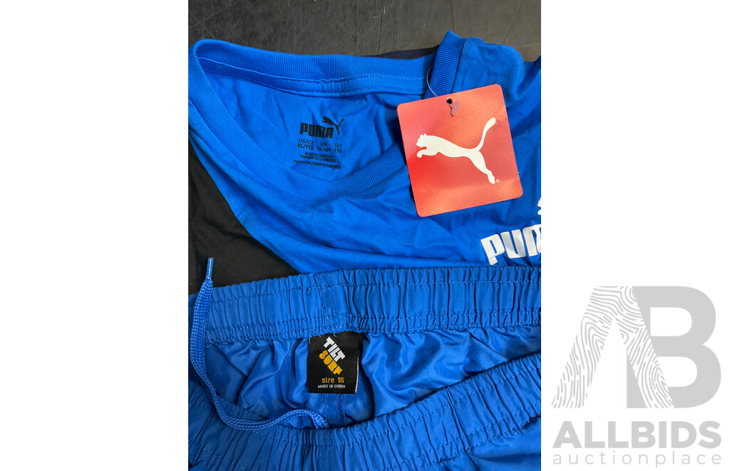 Boys Assorted Clothing, Including ADIDAS, PUMA and TILT, Size 13/14Y and 15/16Y - Lot of 6