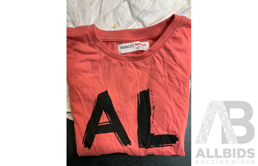 Boys Assorted U.S. Polo Assn. Shirts and MINOTI T-shirt, Size 3-4Y - Lot of 6