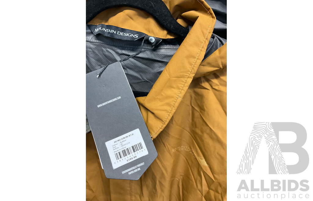 MOUNTAIN DESIGNS Men's Nelson Rain Jacket Rubber Size XL - ORP $199.99