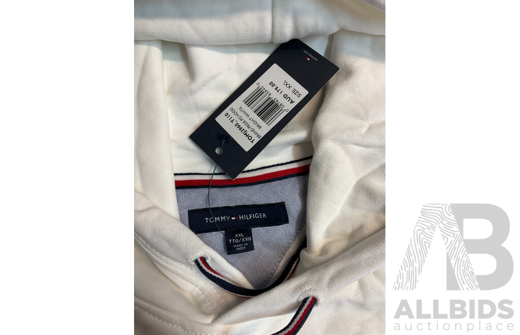 TOMMY HILFIGER Men's Hoodie and T-Shirts,  Size XXL and XL - ORP $319.99 - Lot of 3