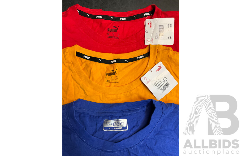CEDERBERG, PUMA and KAPPA Men's Hiking Pants Size 36 and 40 and T-Shirts Size XL - ORP $379.99 - Lot of 5