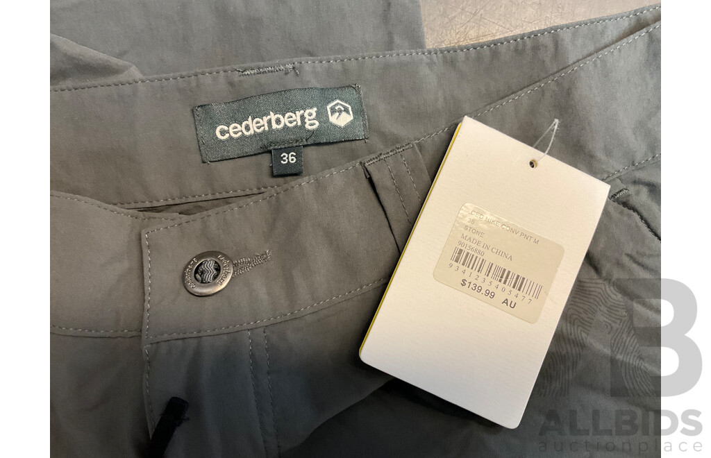 CEDERBERG, PUMA and KAPPA Men's Hiking Pants Size 36 and 40 and T-Shirts Size XL - ORP $379.99 - Lot of 5