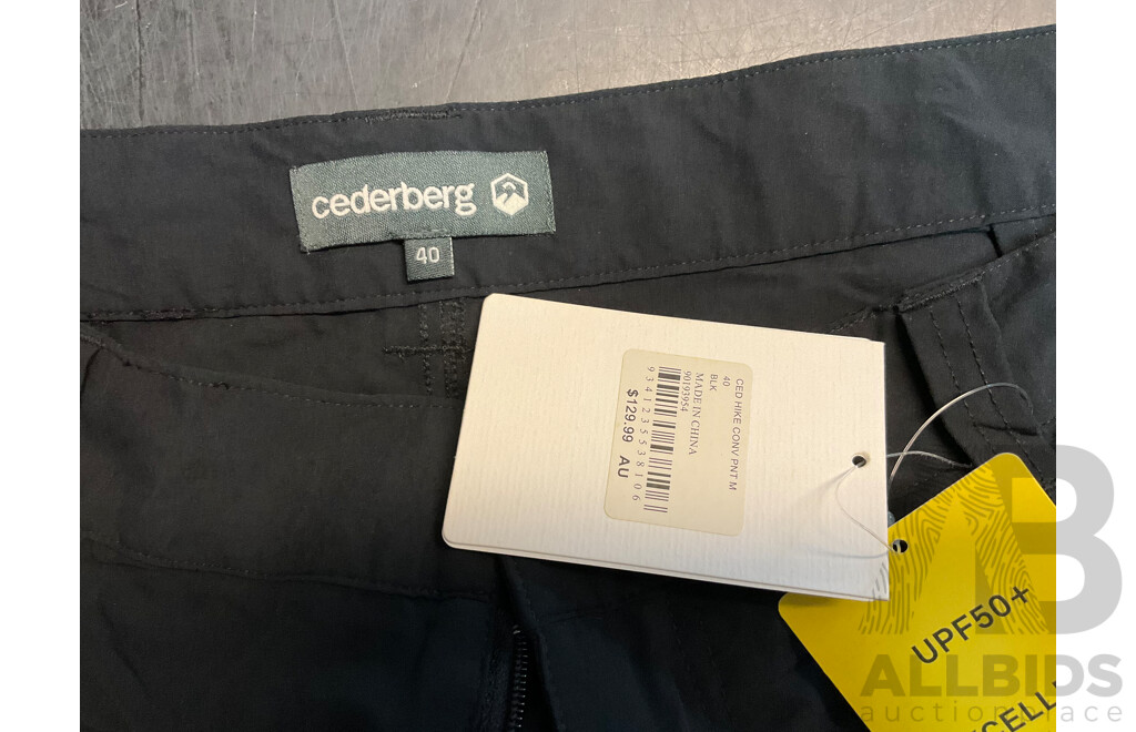 CEDERBERG, PUMA and KAPPA Men's Hiking Pants Size 36 and 40 and T-Shirts Size XL - ORP $379.99 - Lot of 5