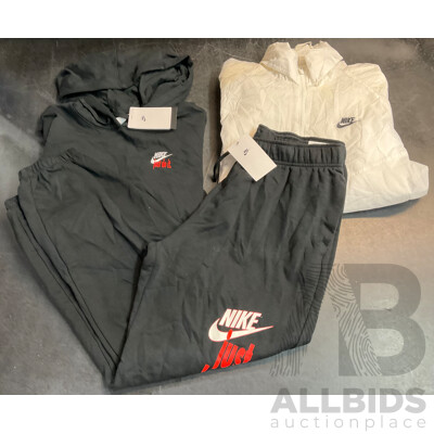 NIKE Women's Hoodie Size L, Track Pants Size M and Wind Jacket Size XL - Lot of 3