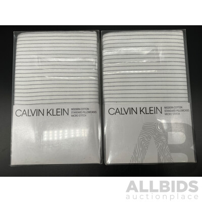 CALVIN KLEIN Standard Pillowcases - ORP $179 - Lot of 2