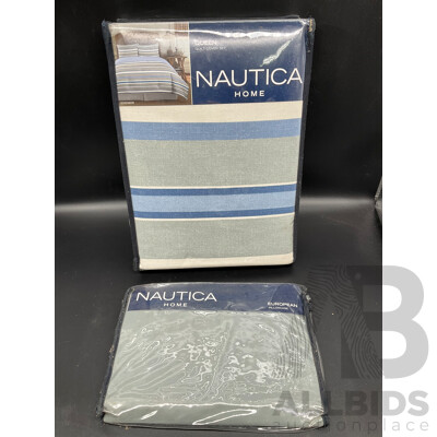 NAUTICA Home Queen Quilt Cover Set and European Pillowcase - ORP $210