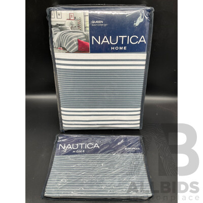 NAUTICA Home Queen Quilt Cover Set and European Pillowcase - ORP $210