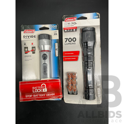 COLEMAN Divide Flashlight and COLEMAND CT-70F Flashlight - Lot of 2