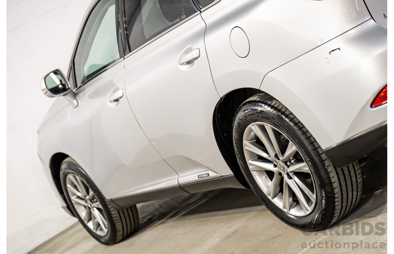 1/2014 Lexus RX450h Sports Luxury GYL15R MY12 4d Wagon Premium Silver Metallic 3.5L - 220kW Hybrid