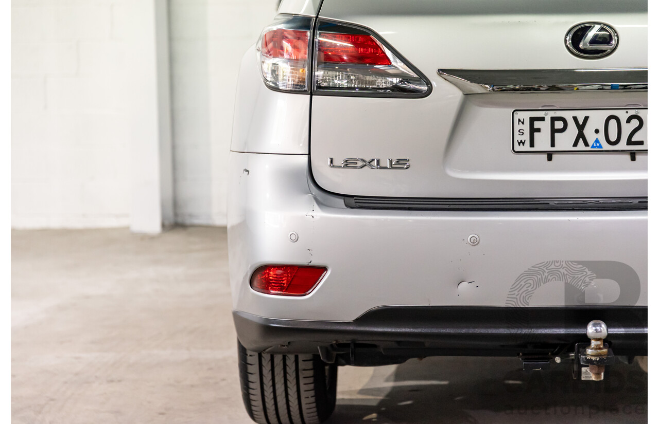 1/2014 Lexus RX450h Sports Luxury GYL15R MY12 4d Wagon Premium Silver Metallic 3.5L - 220kW Hybrid