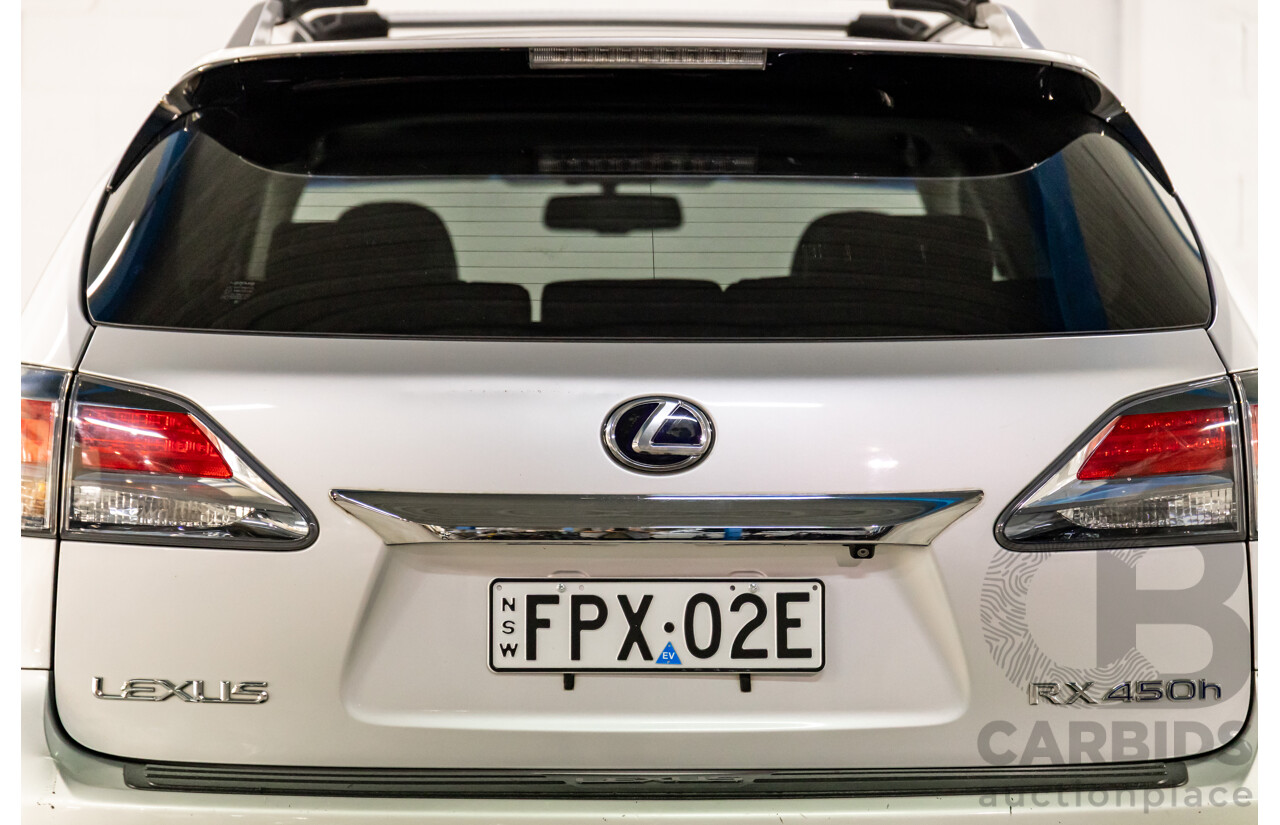 1/2014 Lexus RX450h Sports Luxury GYL15R MY12 4d Wagon Premium Silver Metallic 3.5L - 220kW Hybrid