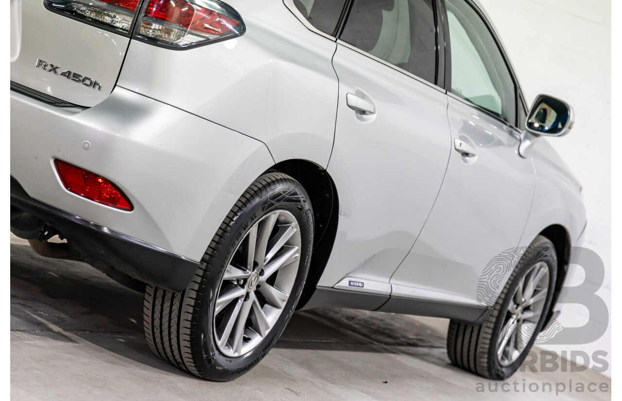 1/2014 Lexus RX450h Sports Luxury GYL15R MY12 4d Wagon Premium Silver Metallic 3.5L - 220kW Hybrid