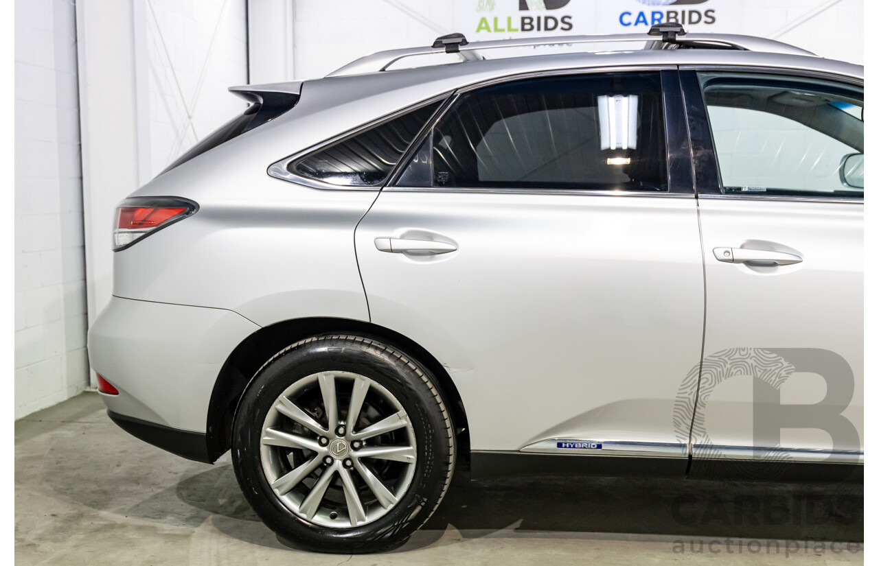 1/2014 Lexus RX450h Sports Luxury GYL15R MY12 4d Wagon Premium Silver Metallic 3.5L - 220kW Hybrid
