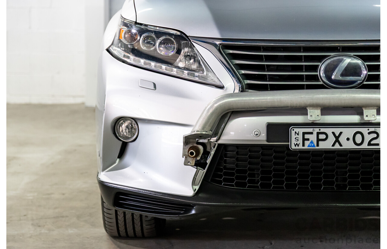 1/2014 Lexus RX450h Sports Luxury GYL15R MY12 4d Wagon Premium Silver Metallic 3.5L - 220kW Hybrid