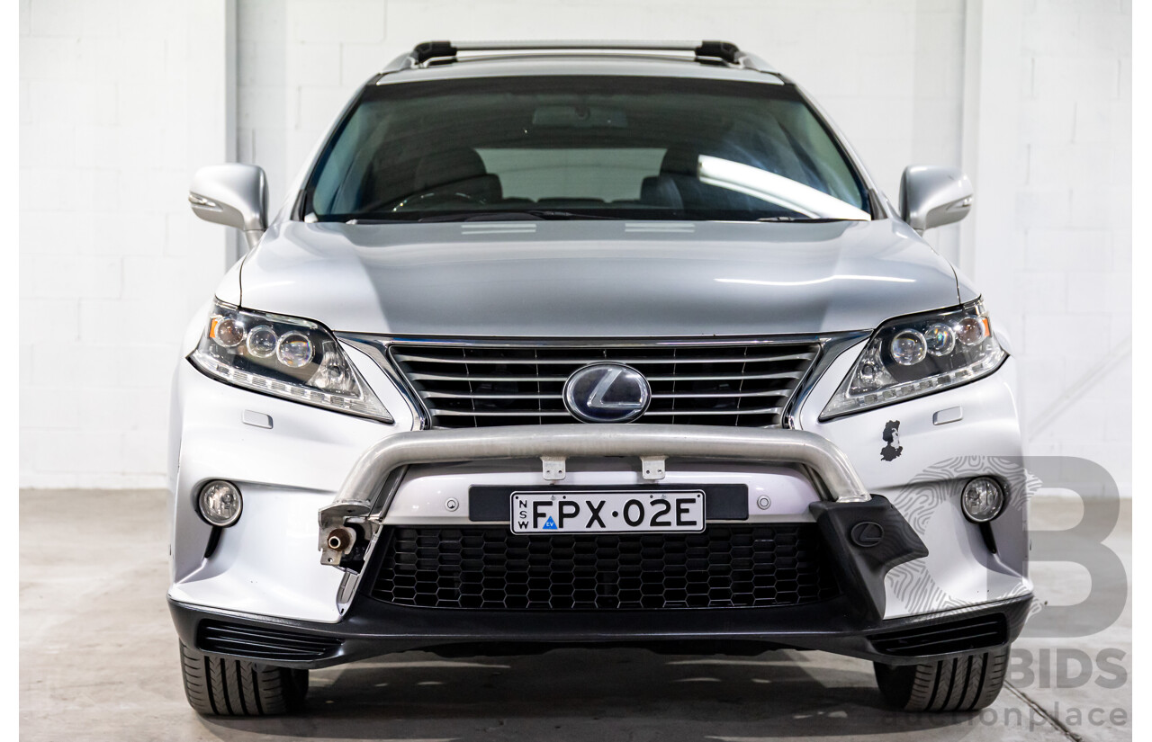 1/2014 Lexus RX450h Sports Luxury GYL15R MY12 4d Wagon Premium Silver Metallic 3.5L - 220kW Hybrid