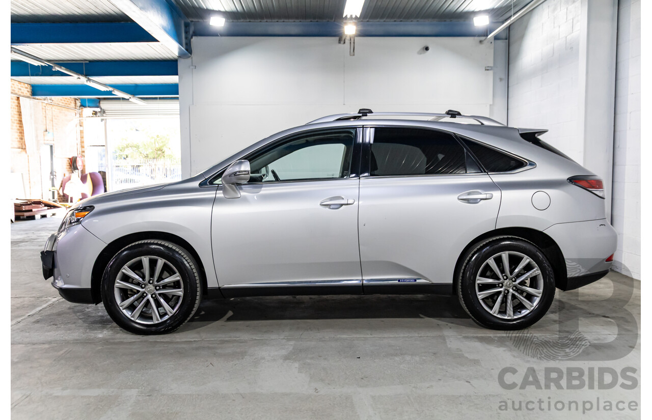 1/2014 Lexus RX450h Sports Luxury GYL15R MY12 4d Wagon Premium Silver Metallic 3.5L - 220kW Hybrid