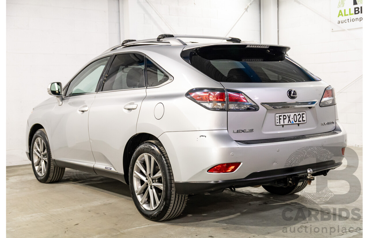 1/2014 Lexus RX450h Sports Luxury GYL15R MY12 4d Wagon Premium Silver Metallic 3.5L - 220kW Hybrid