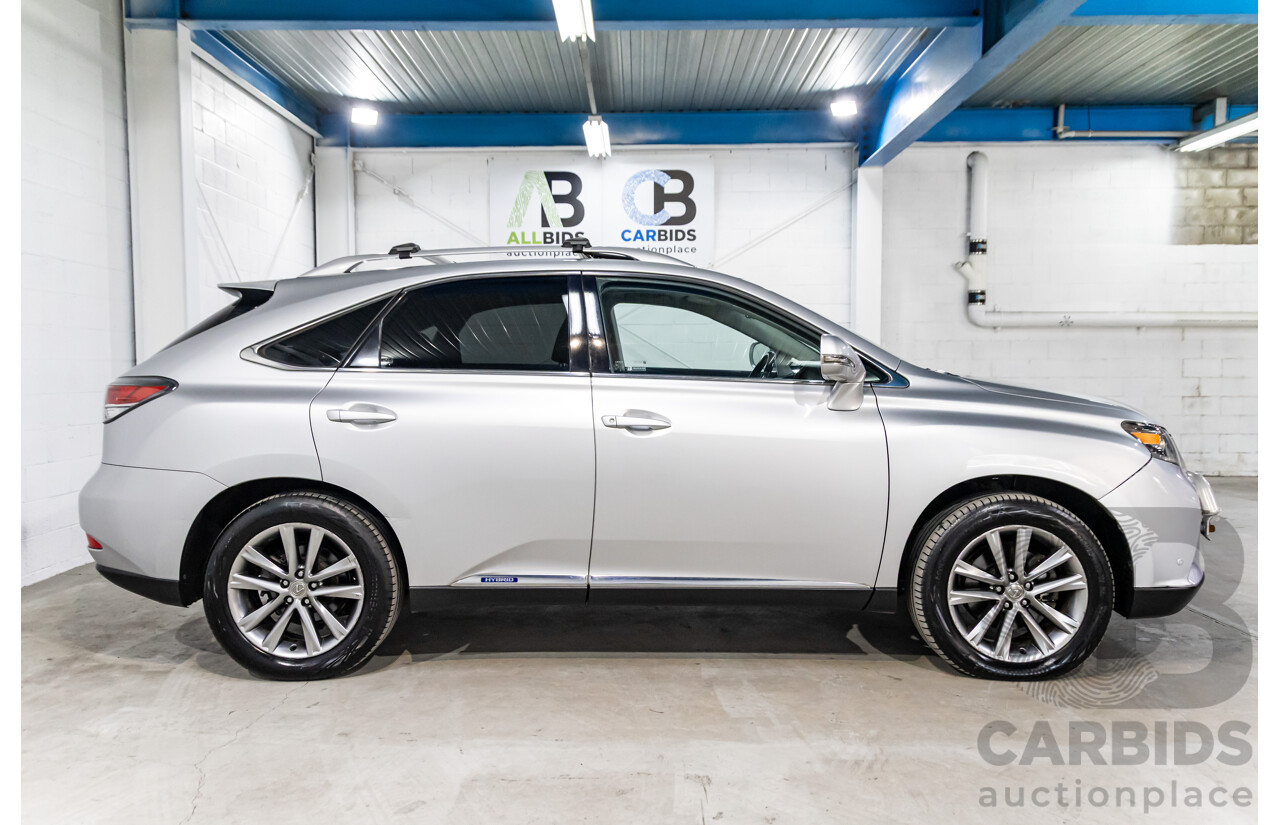 1/2014 Lexus RX450h Sports Luxury GYL15R MY12 4d Wagon Premium Silver Metallic 3.5L - 220kW Hybrid