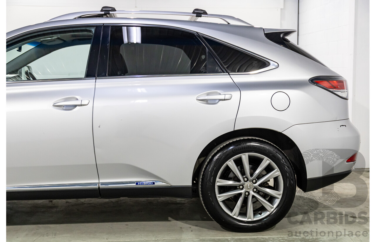 1/2014 Lexus RX450h Sports Luxury GYL15R MY12 4d Wagon Premium Silver Metallic 3.5L - 220kW Hybrid