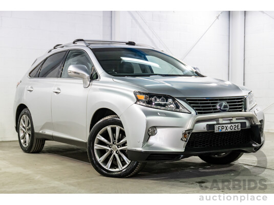 1/2014 Lexus RX450h Sports Luxury GYL15R MY12 4d Wagon Premium Silver Metallic 3.5L - 220kW Hybrid