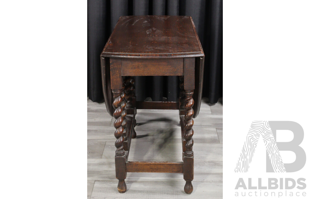 Oak Dropside Table with Barley Twist Supports