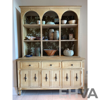 French Provincial Style Limed Three Drawer Display Cabinet - Kroehler, USA