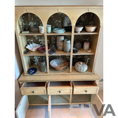 French Provincial Style Limed Three Drawer Display Cabinet - Kroehler, USA