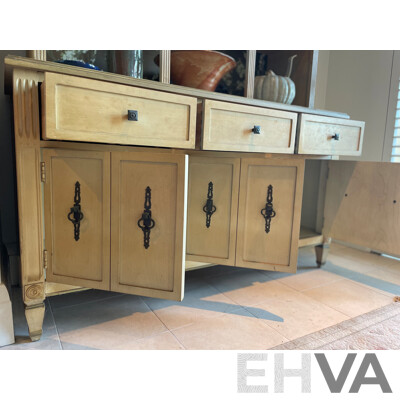 French Provincial Style Limed Three Drawer Display Cabinet - Kroehler, USA