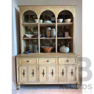 French Provincial Style Limed Three Drawer Display Cabinet - Kroehler, USA