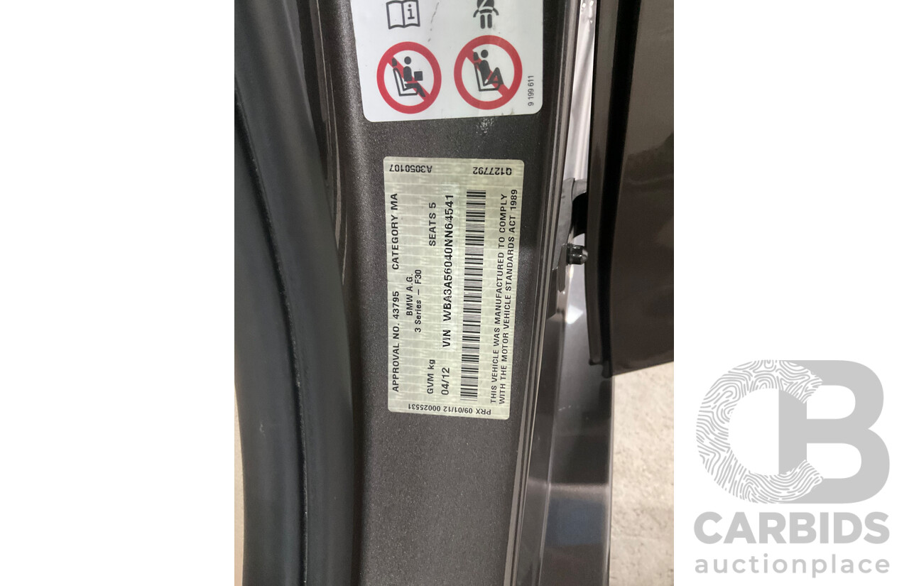 4/2012 BMW 328i Modern Line F30 4d Sedan Havanna Metallic Turbo 2.0L