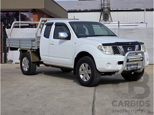 1/2010 Nissan Navara RX (4x4) D40 King C/Chas White Turbo Diesel 2.5L