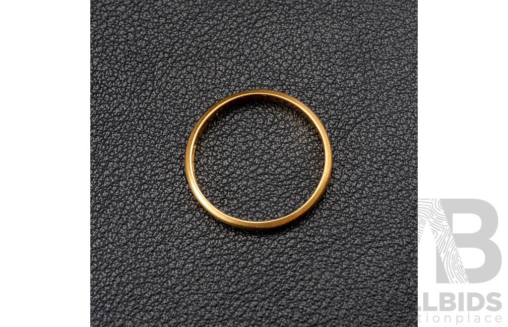 22ct Vintage Wedding Ring, Size P1/2, 2.19 Grams