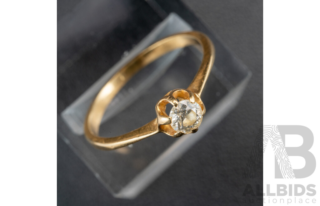 20ct Vintage Diamond Solitaire Ring, TDW0.23ct, Size Q, 2.24 Grams