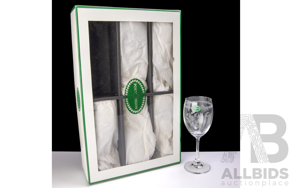 Set Six Portmeirion Goblets by Susan Williams Ellis in Original Box with Original Labels