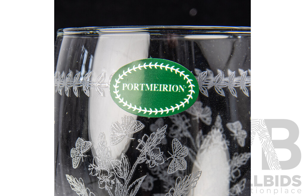 Set Six Portmeirion Goblets by Susan Williams Ellis in Original Box with Original Labels
