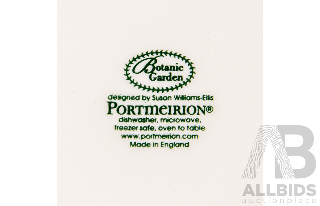Set Six Portmeirion Main Course Plates in the Botanic Garden Series by Susan Williams Ellis in Original Box