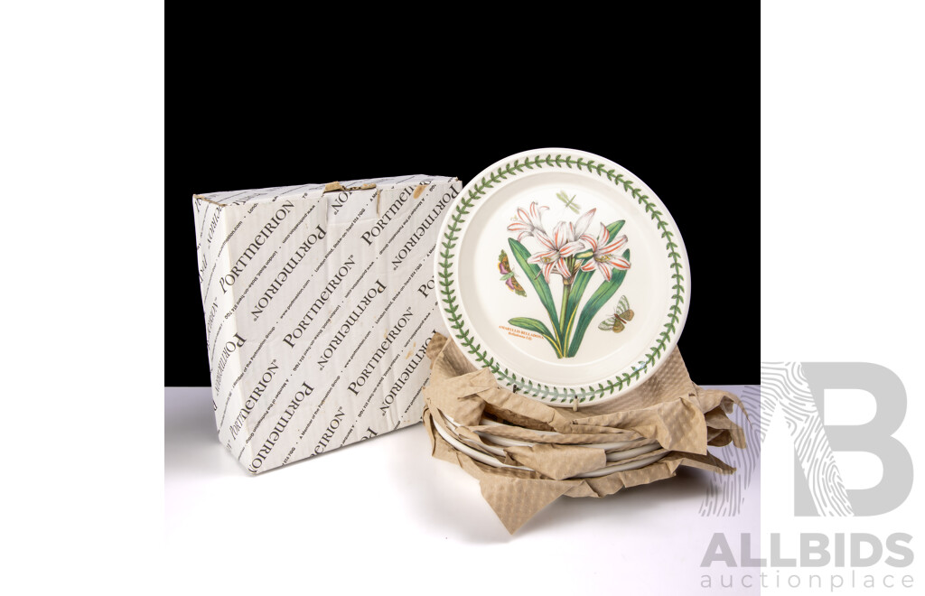 Set Six Portmeirion Side Plates in the Botanic Garden Series by Susan Williams Ellis in Original Box