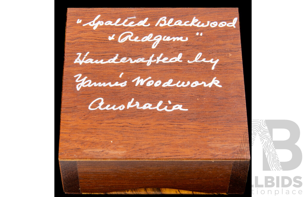 Collection Decorator Items Including Huon Pine Bowl, Red Gum Lidded Dish, Tasmanian Pewter Wombat Figure in Original Package and More