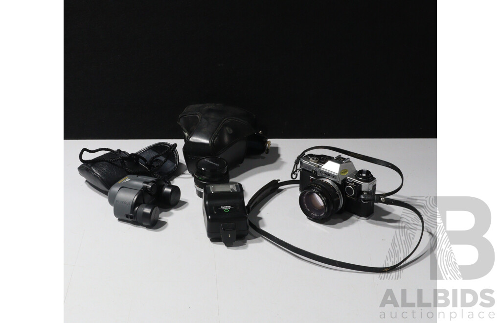 Vintage Olympus OM 10 35 Mm Camera in Case with Extras