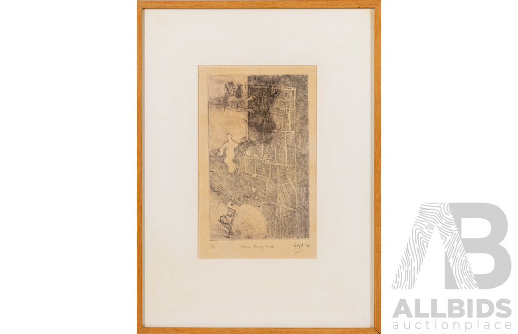 Goft (20th Century), Near a Memory Theatre (1984), Original Etching, 50 x 37 cm (frame)