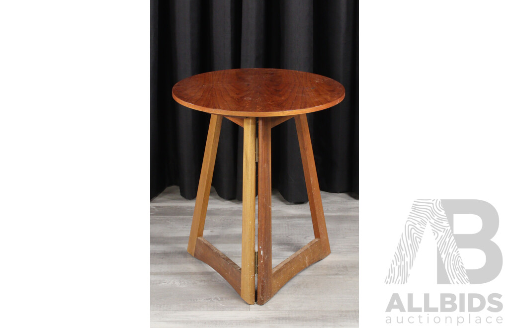 Small Timber Side Table with Folding Base