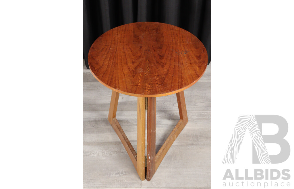 Small Timber Side Table with Folding Base