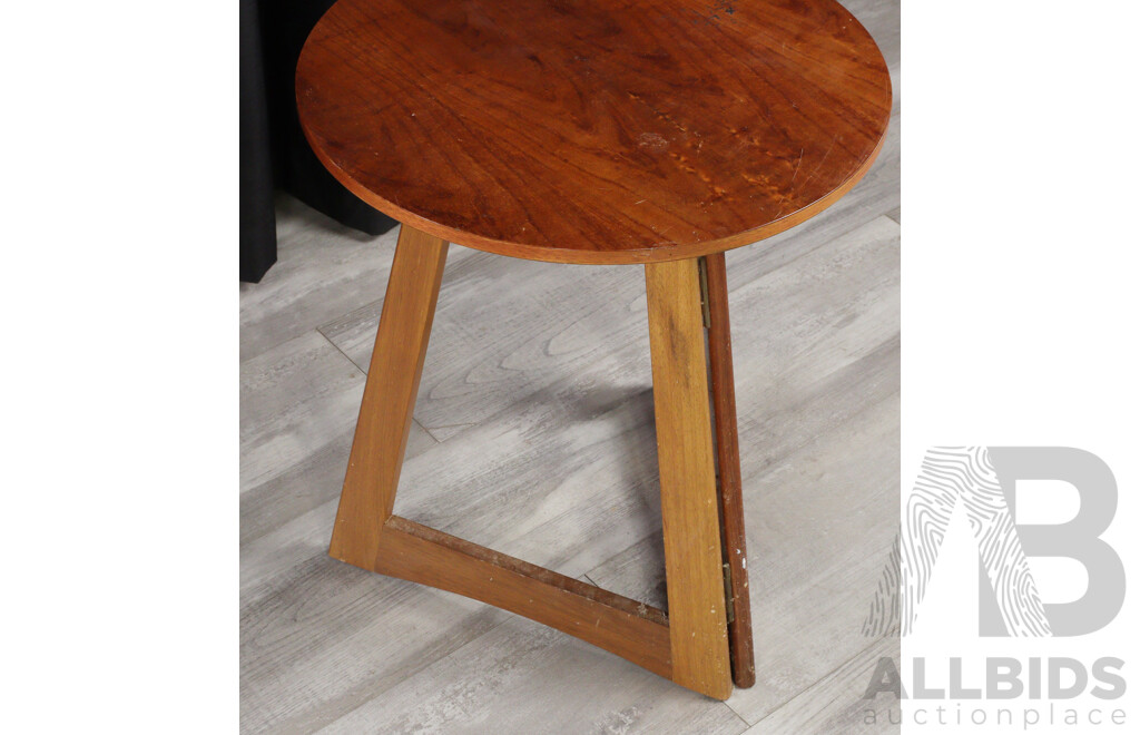 Small Timber Side Table with Folding Base
