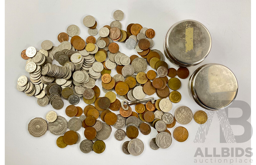 Collection of Vintage International Coins Including Australia, Germany, New Zealand, United Kingdom, France, China, Netherlands - Approximately One Kilogram