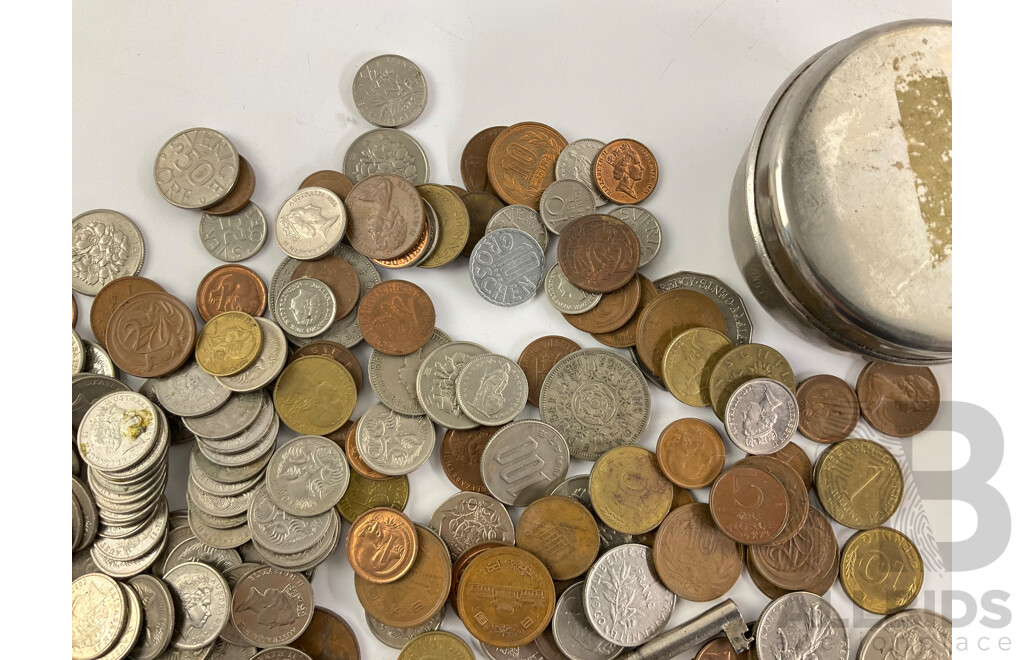 Collection of Vintage International Coins Including Australia, Germany, New Zealand, United Kingdom, France, China, Netherlands - Approximately One Kilogram