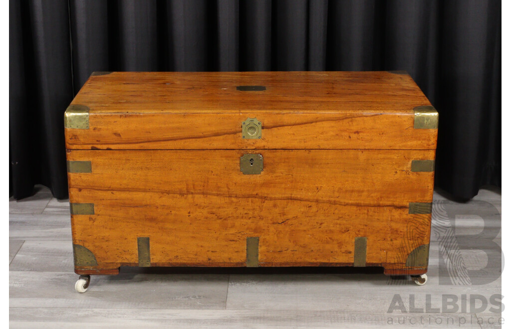 Victorian Mahogany Travel Trunk