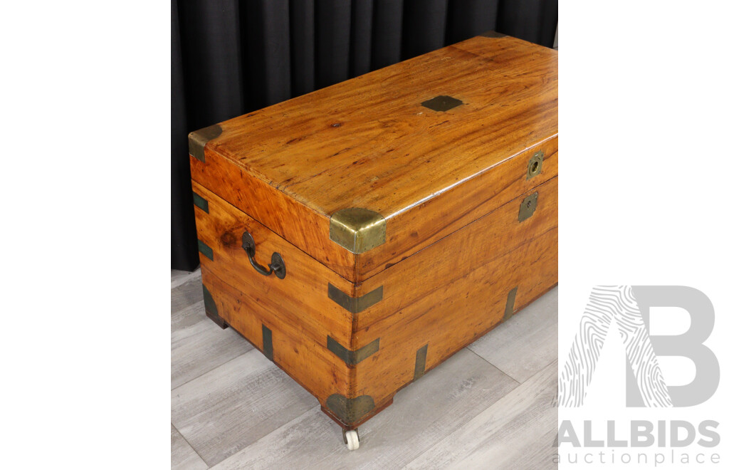 Victorian Mahogany Travel Trunk
